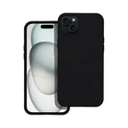 Premium Matte Black Silicone Case for iPhone 15 - Soft-Touch Protective Cover with Microfiber Lining