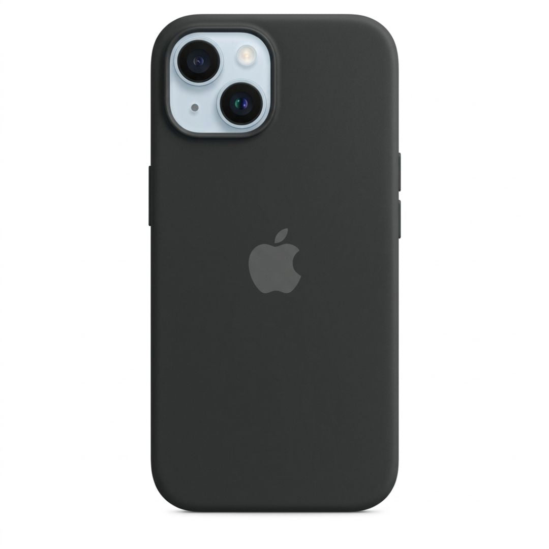 Premium Matte Black Silicone Case for iPhone 15 - Soft-Touch Protective Cover with Microfiber Lining