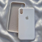 Premium Apple iPhone XS Silicone Case - Soft-Touch Liquid Silicone Cover - White