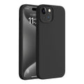 Premium Matte Black Silicone Case for iPhone 15 - Soft-Touch Protective Cover with Microfiber Lining