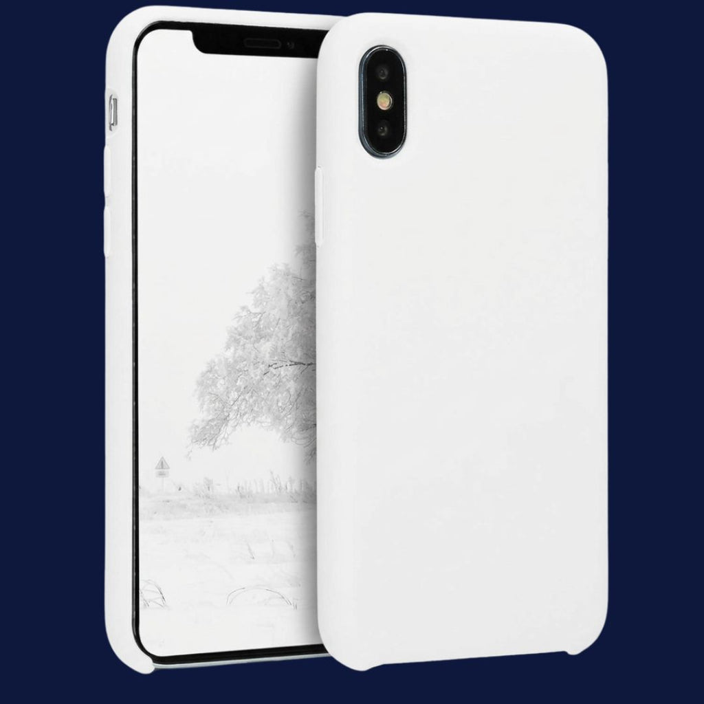 Premium Apple iPhone XS Silicone Case - Soft-Touch Liquid Silicone Cover - White